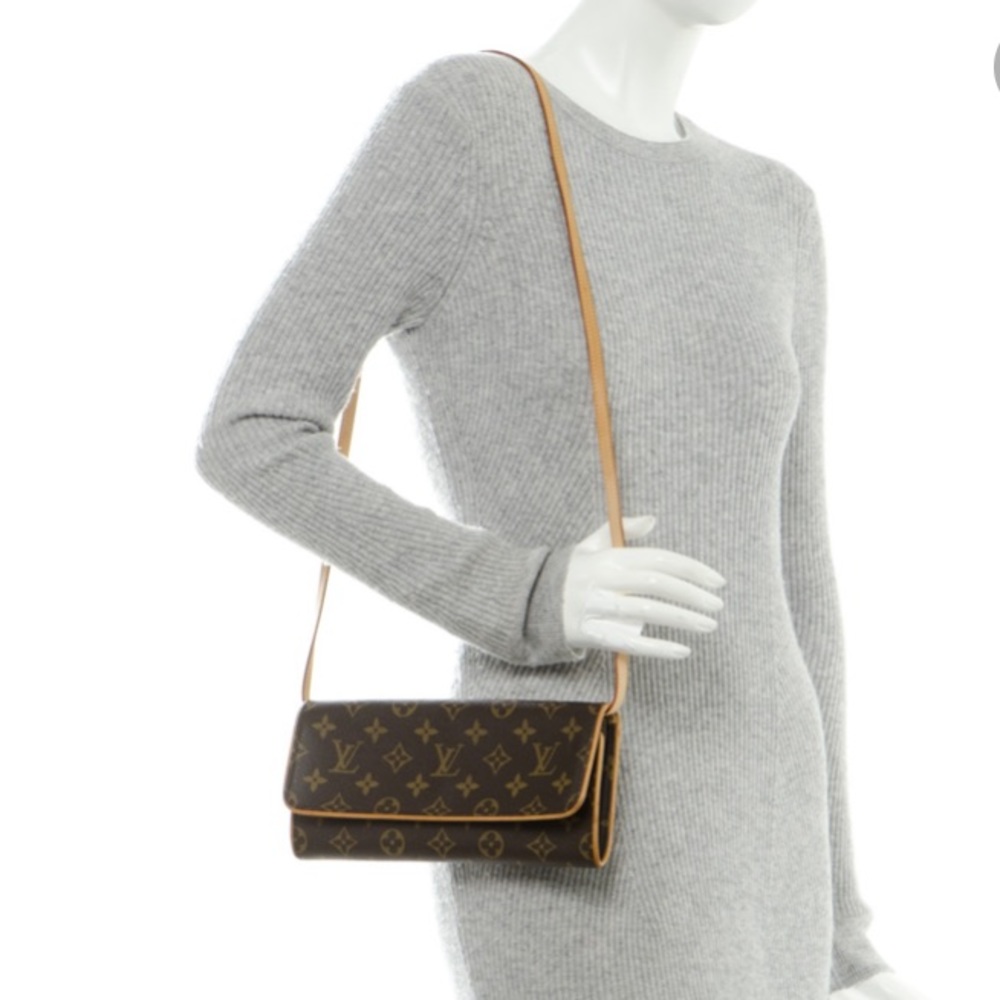 💯Auth OUIS VUITTON Monogram Pochette Twin GM